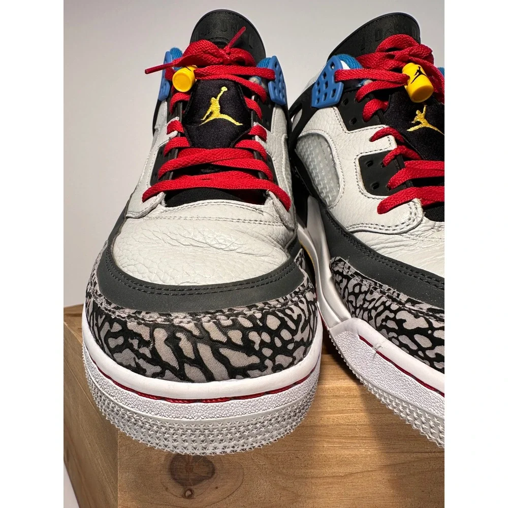 Jordan Spizike White Cement Blue Red Yellow 315371-132 Mens Basketball Shoes